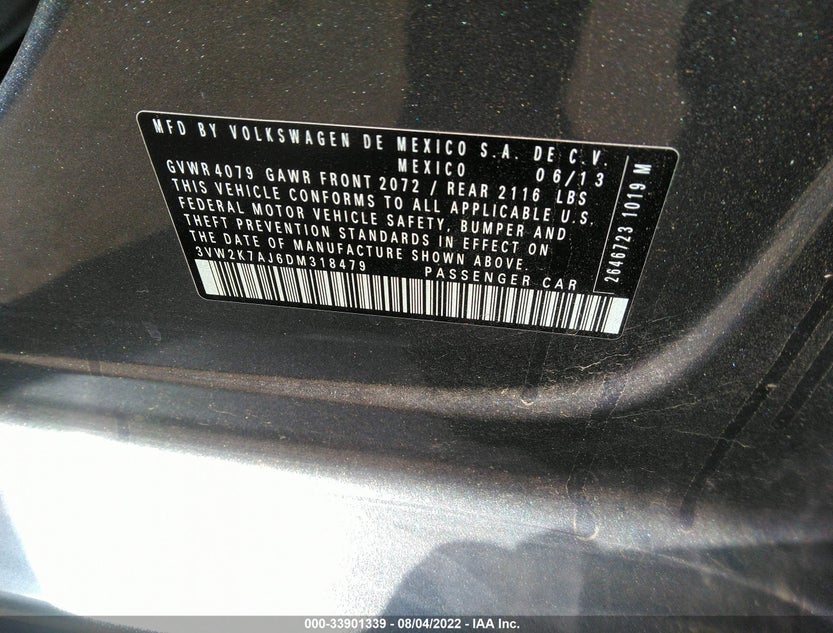 3VW2K7AJ6DM318479