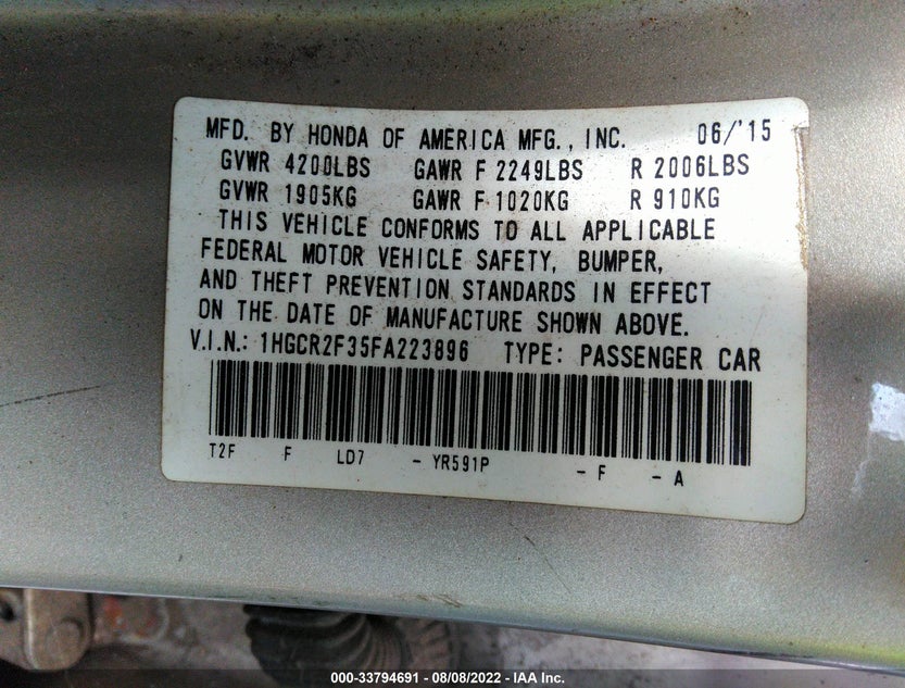 1HGCR2F35FA223896