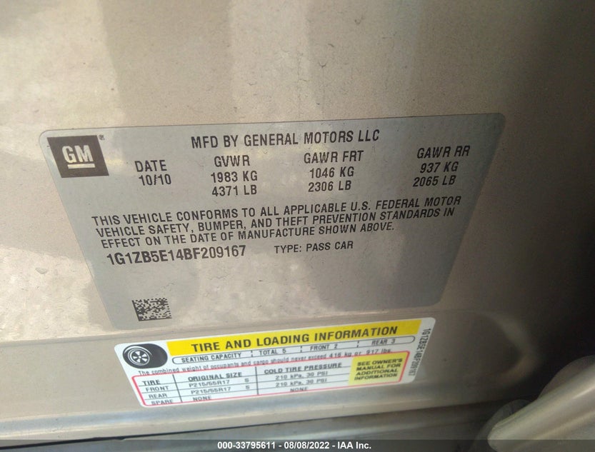 1G1ZB5E14BF209167