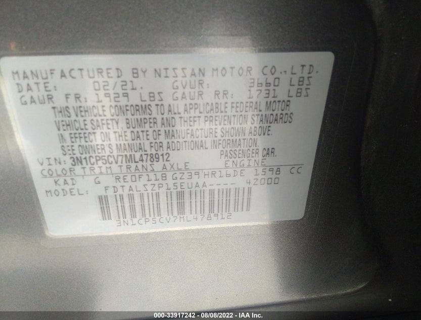 3N1CP5CV7ML478912