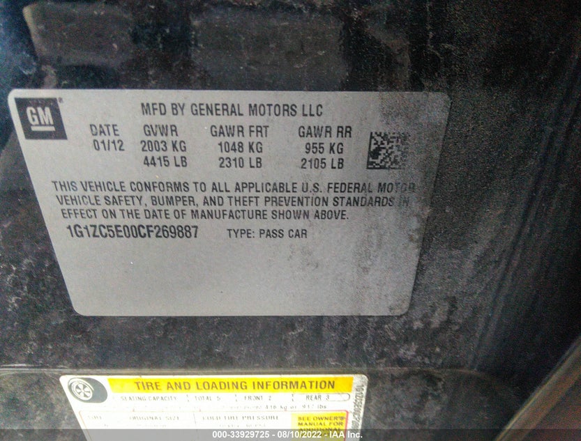 1G1ZC5E00CF269887