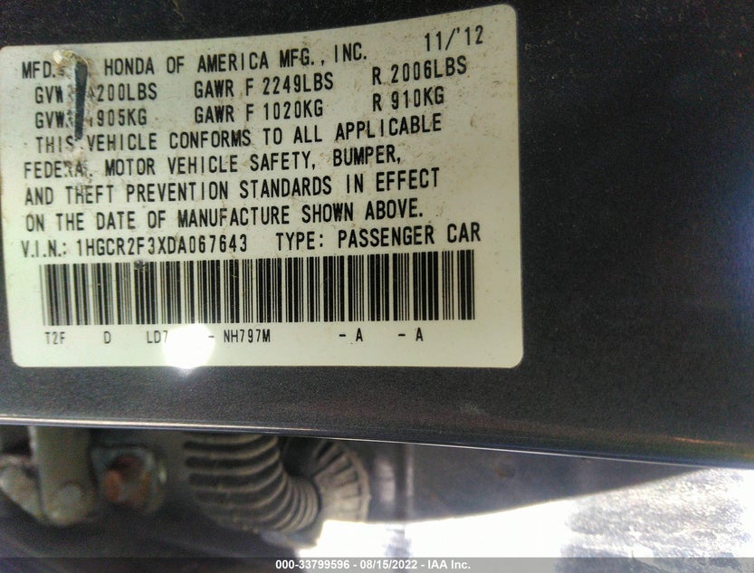 1HGCR2F3XDA067643