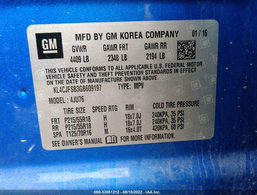 KL4CJFSB3GB609197