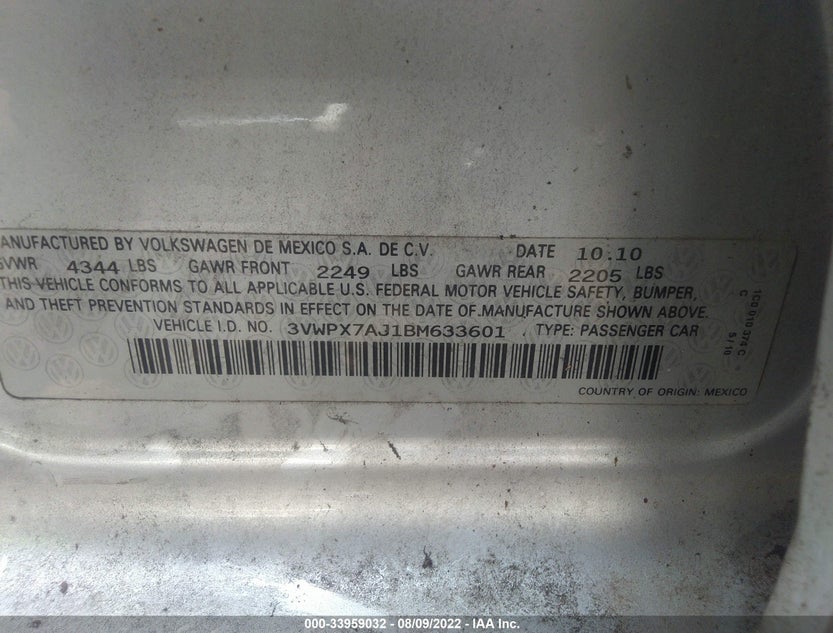 3VWPX7AJ1BM633601
