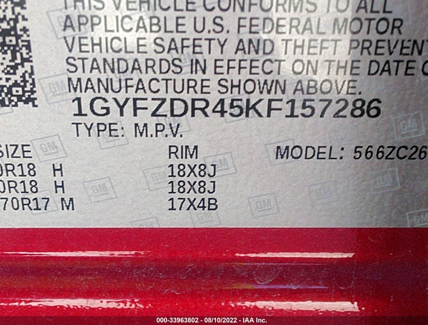 1GYFZDR45KF157286