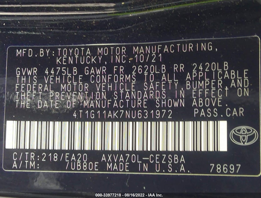4T1G11AK7NU631972