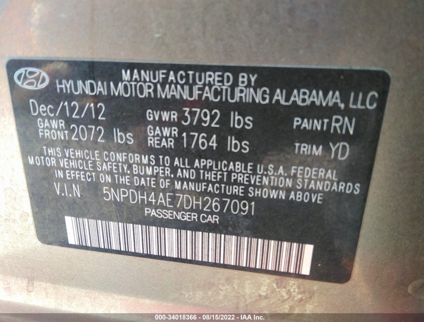 5NPDH4AE7DH267091