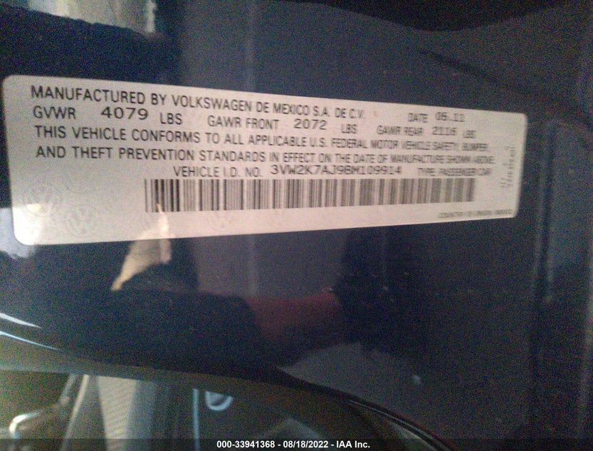3VW2K7AJ9BM109914