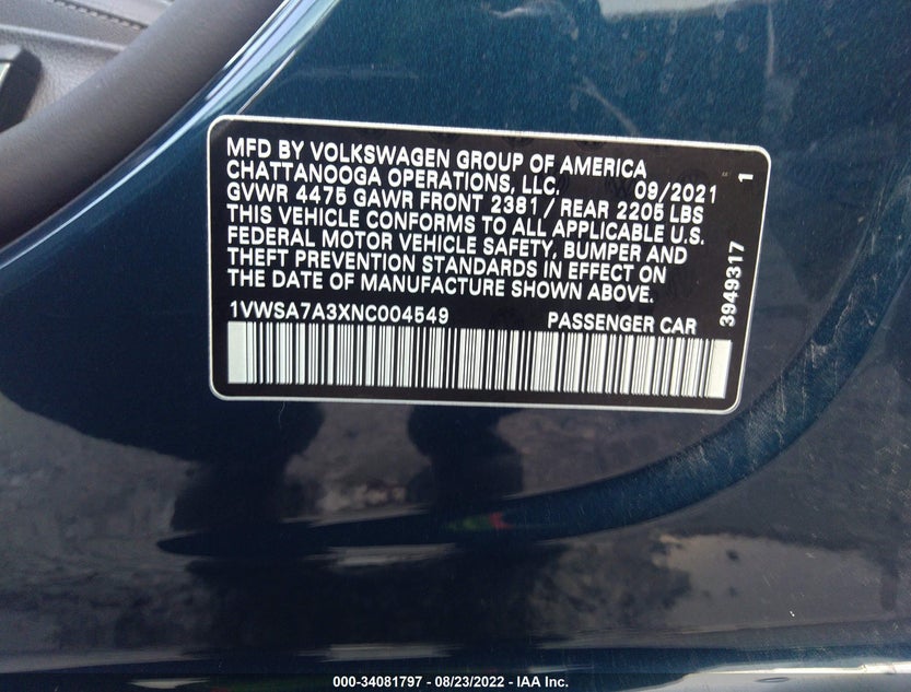 1VWSA7A3XNC004549