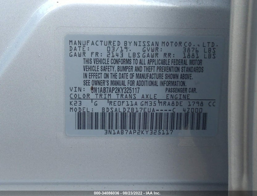 3N1AB7AP2KY325117