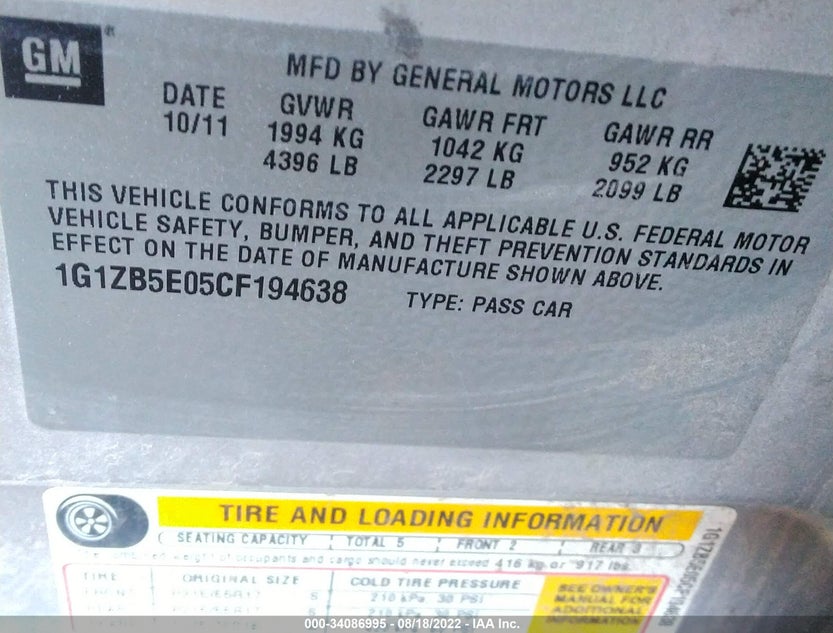 1G1ZB5E05CF194638