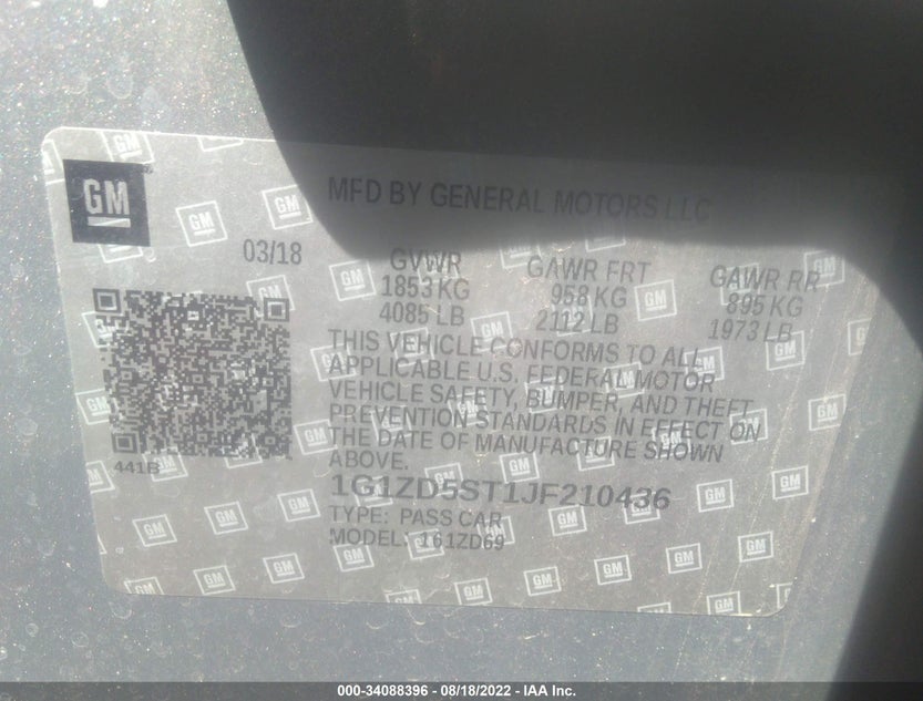 1G1ZD5ST1JF210436