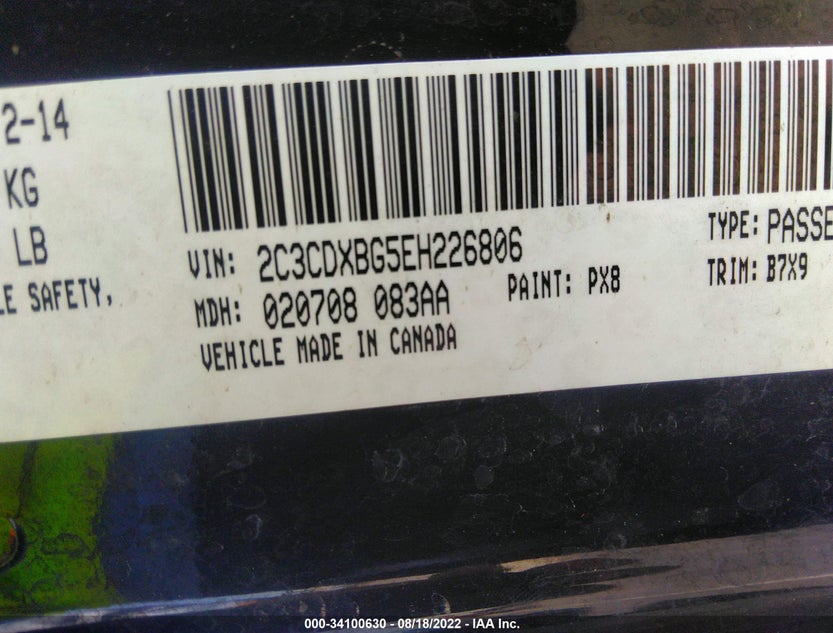 2C3CDXBG5EH226806