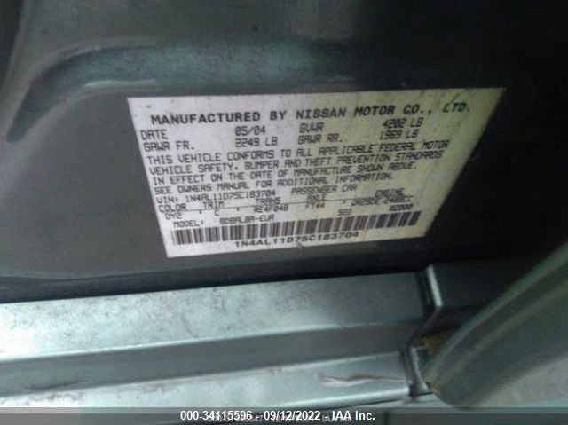 2005 Nissan Altima 2.5 S VIN: 1N4AL11D75C183704 Lot: 34115596