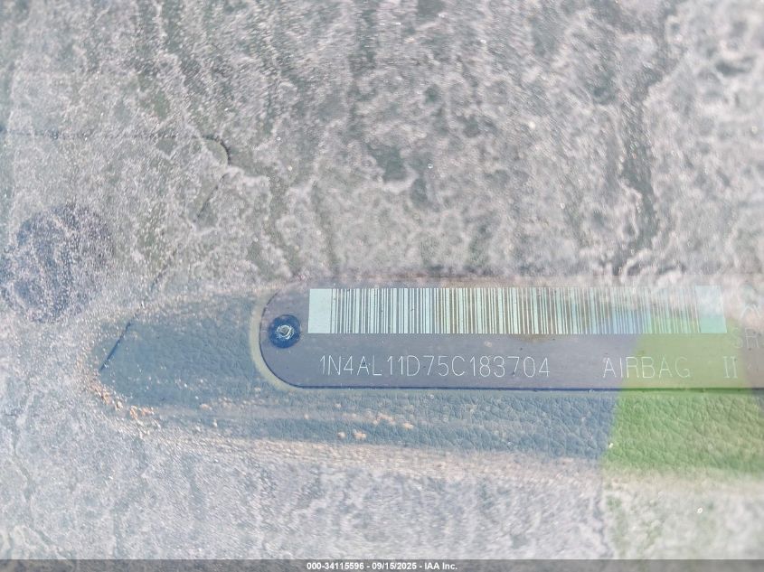 2005 Nissan Altima 2.5 S VIN: 1N4AL11D75C183704 Lot: 34115596