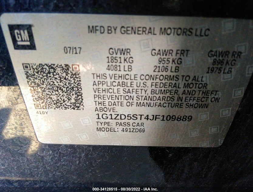 1G1ZD5ST4JF109889