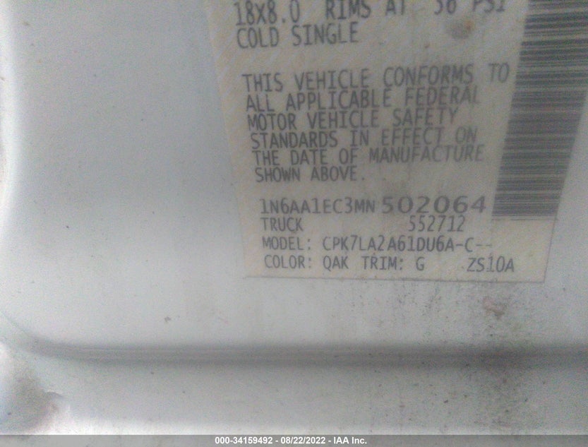 1N6AA1EC3MN502064