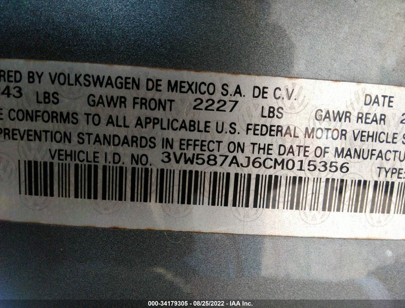 3VW587AJ6CM015356