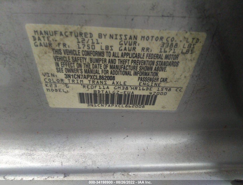 3N1CN7APXCL862008