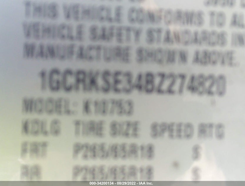 1GCRKSE34BZ274820