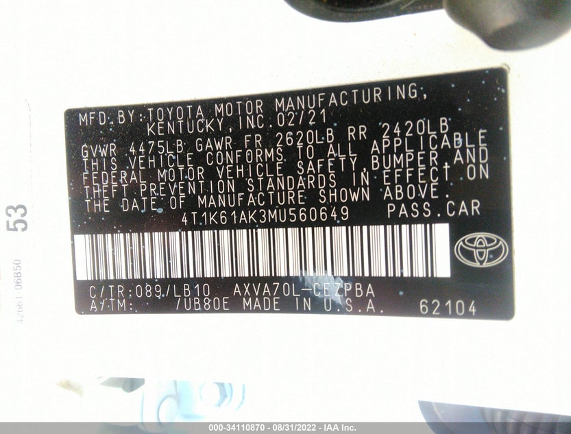 4T1K61AK3MU560649