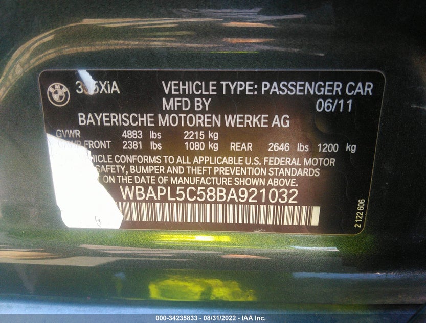 WBAPL5C58BA921032