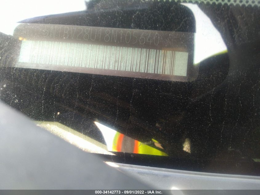 2008 Nissan Quest 3.5 VIN: 5N1BV28U18N105640 Lot: 34142773