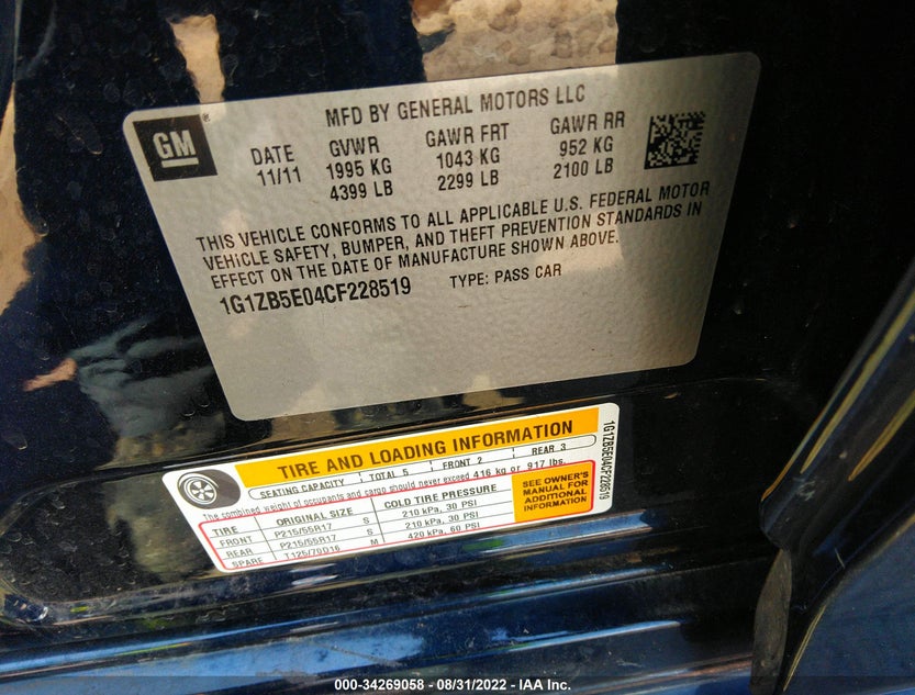 1G1ZB5E04CF228519