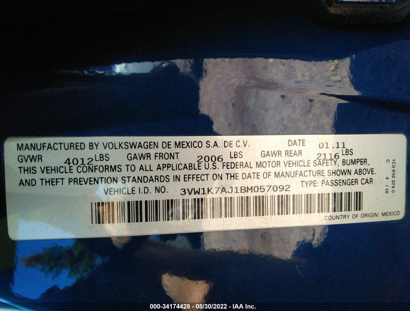 3VW1K7AJ1BM057092