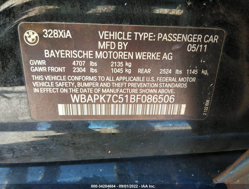WBAPK7C51BF086506