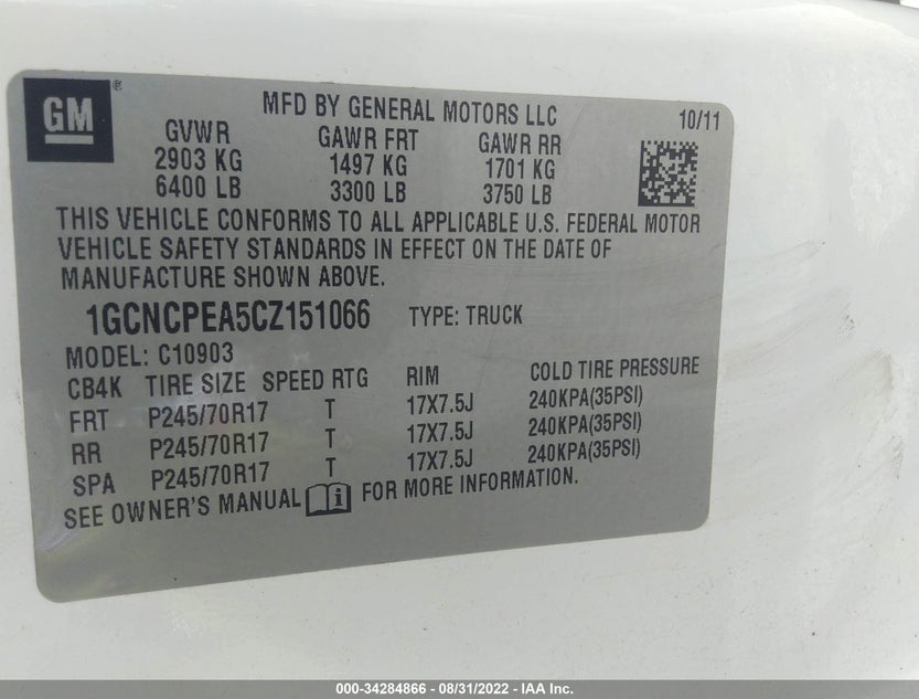 1GCNCPEA5CZ151066