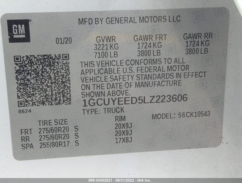 1GCUYEED5LZ223606