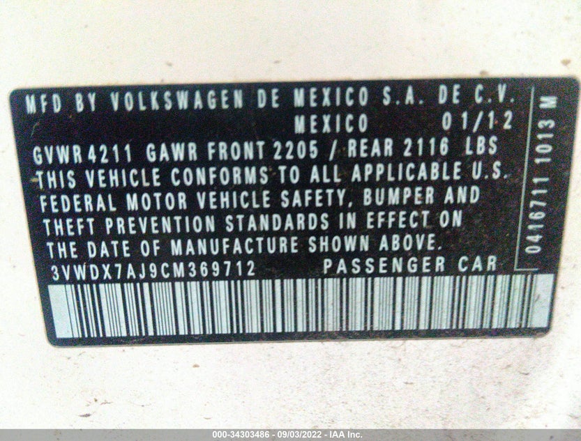 3VWDX7AJ9CM369712