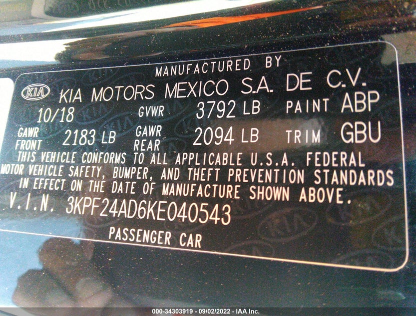 3KPF24AD6KE040543
