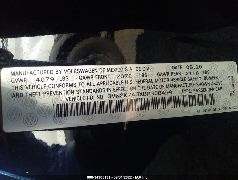 3VW2K7AJXBM308499