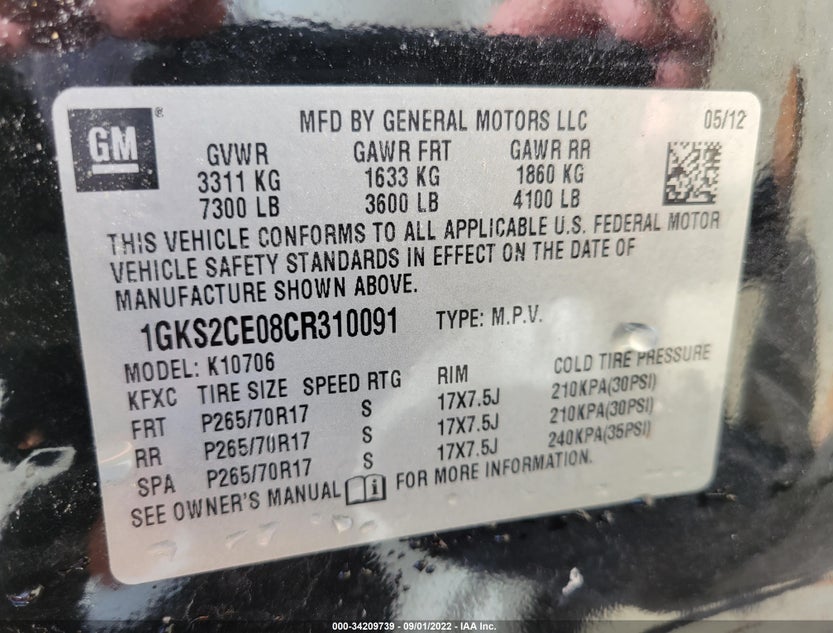 1GKS2CE08CR310091