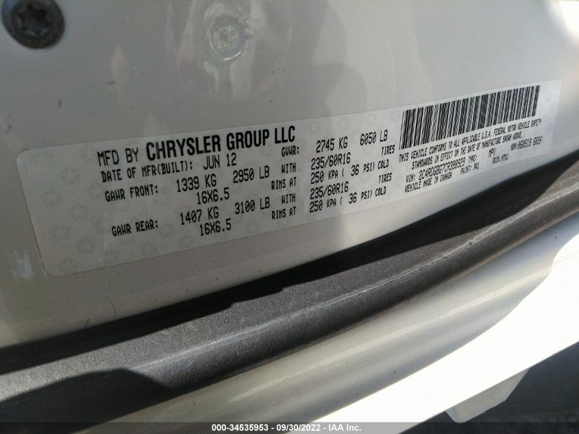 2012 Dodge Grand Caravan Se/Avp VIN: 2C4RDGBG7CR398929 Lot: 34535953