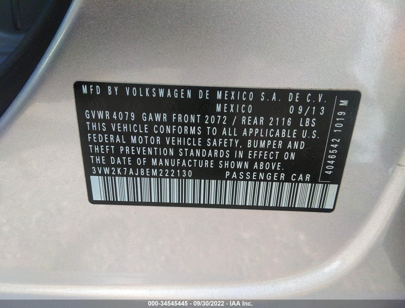 3VW2K7AJ8EM222130