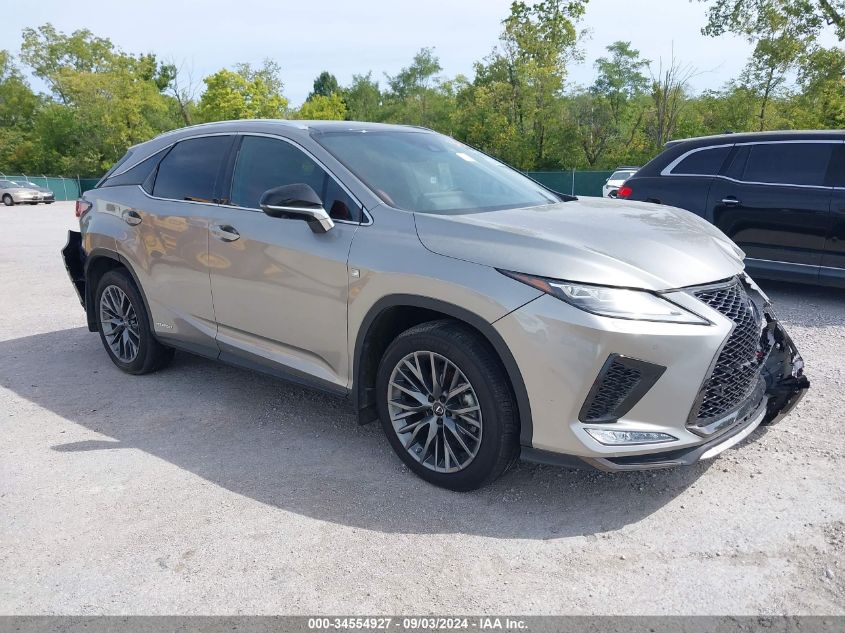 2022 Lexus Rx 450H F Sport Handling VIN: 2T2YGMDAXNC081669 Lot: 34554927