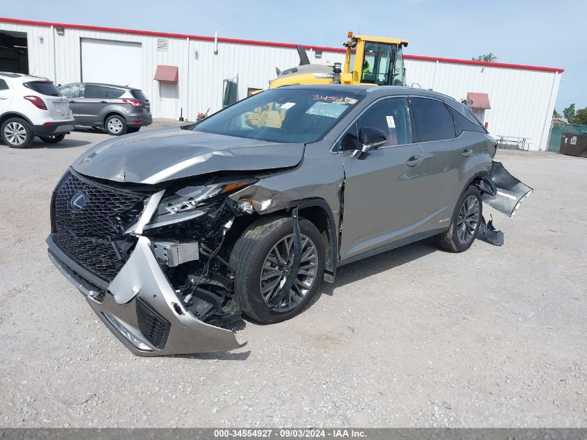 2022 Lexus Rx 450H F Sport Handling VIN: 2T2YGMDAXNC081669 Lot: 34554927