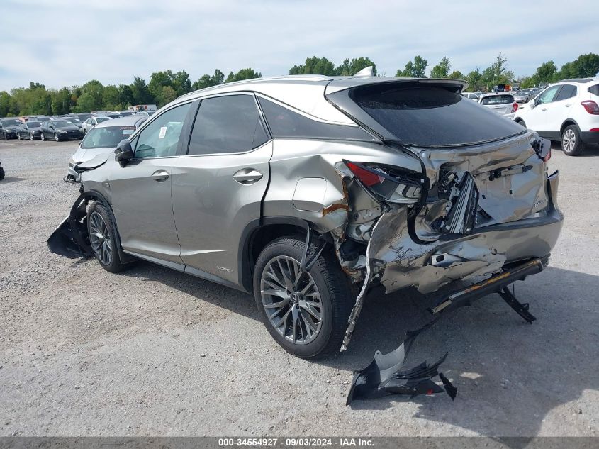 2022 Lexus Rx 450H F Sport Handling VIN: 2T2YGMDAXNC081669 Lot: 34554927