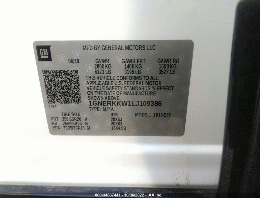 1GNERKKW1LJ109386