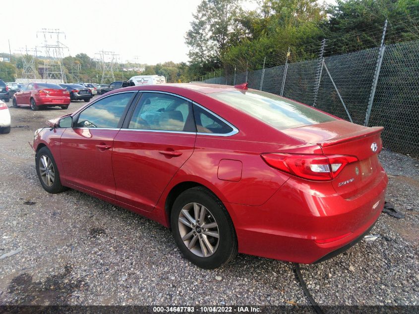 2017 Hyundai Sonata Se VIN: 5NPE24AF3HH576478 Lot: 34647793