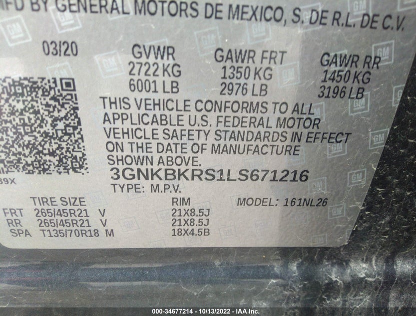 3GNKBKRS1LS671216
