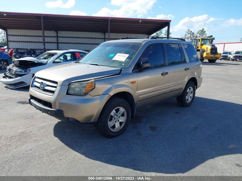 2007 Honda Pilot Lx VIN: 5FNYF28197B029292 Lot: 34812006