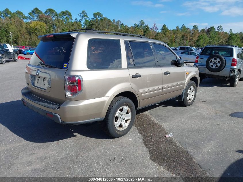 2007 Honda Pilot Lx VIN: 5FNYF28197B029292 Lot: 34812006