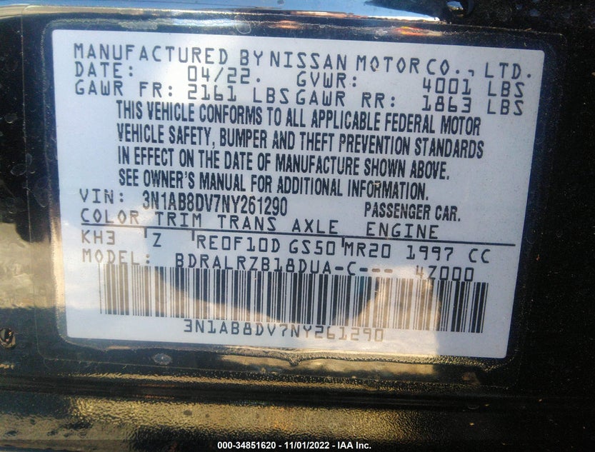 3N1AB8DV7NY261290