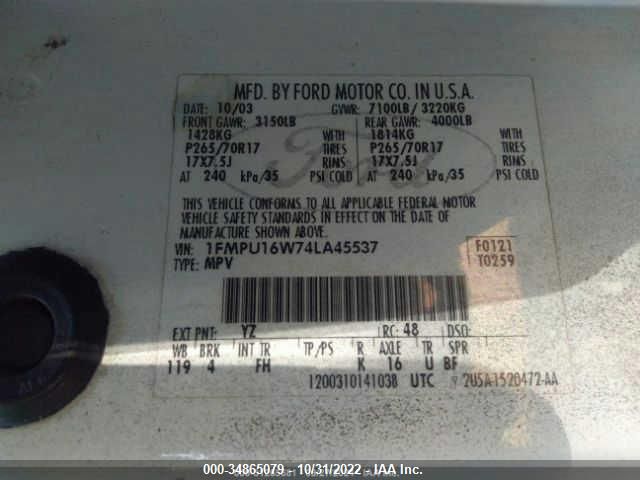 1FMPU16W74LA45537 2004 Ford Expedition Xlt