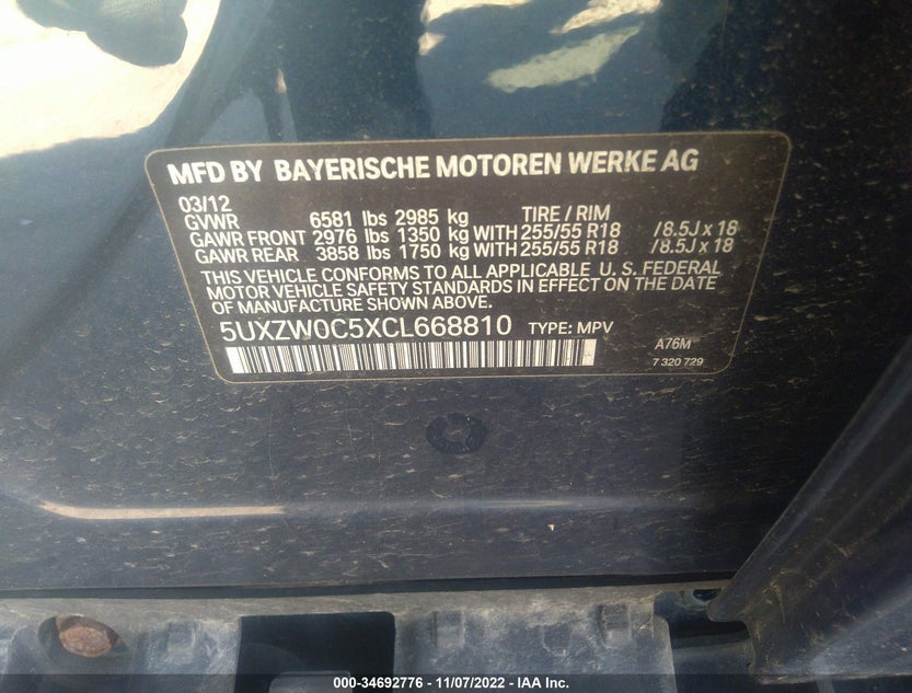 5UXZW0C5XCL668810