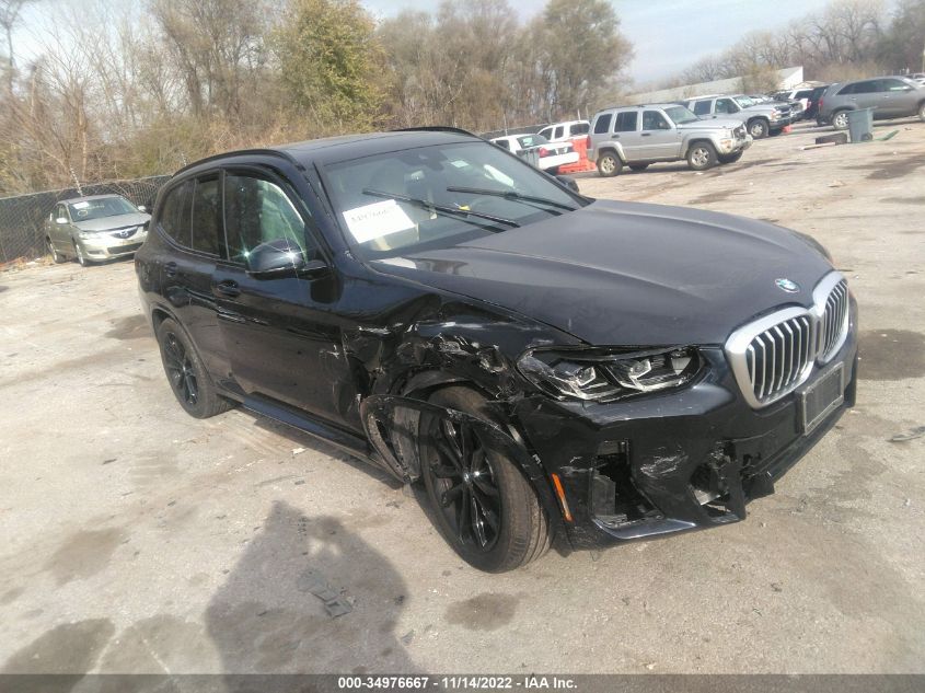 2022 BMW X3 xDrive30I VIN: 5UX53DP0XN9L07977 Lot: 34976667